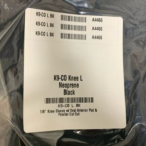 Large 1/8” neoprene knee sleeve with patella cutout